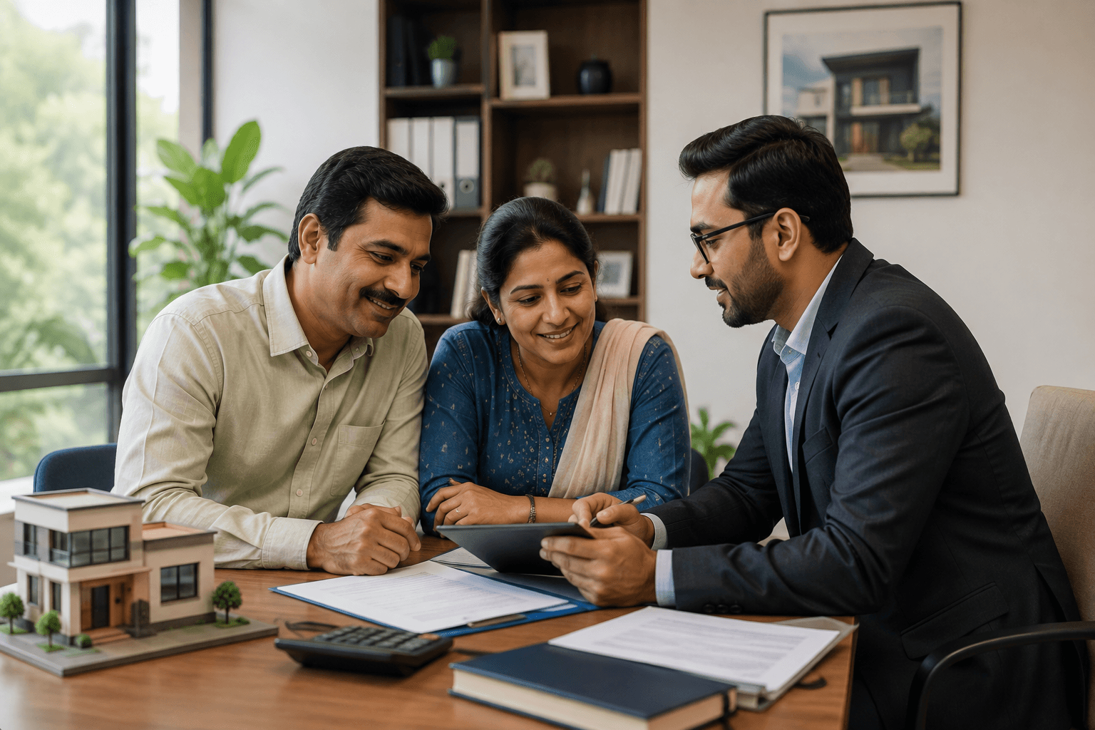 A family discussing loan against property options with a Sidhvik FinSol advisor