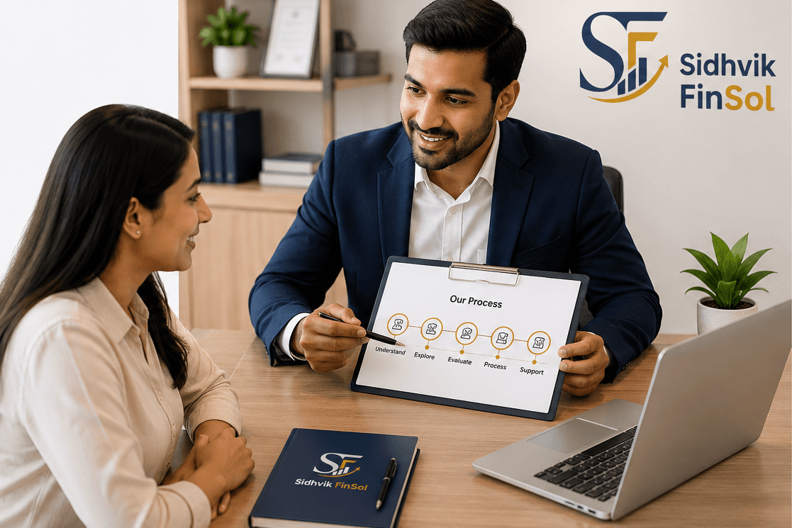 A Sidhvik FinSol advisor walking a customer through the process