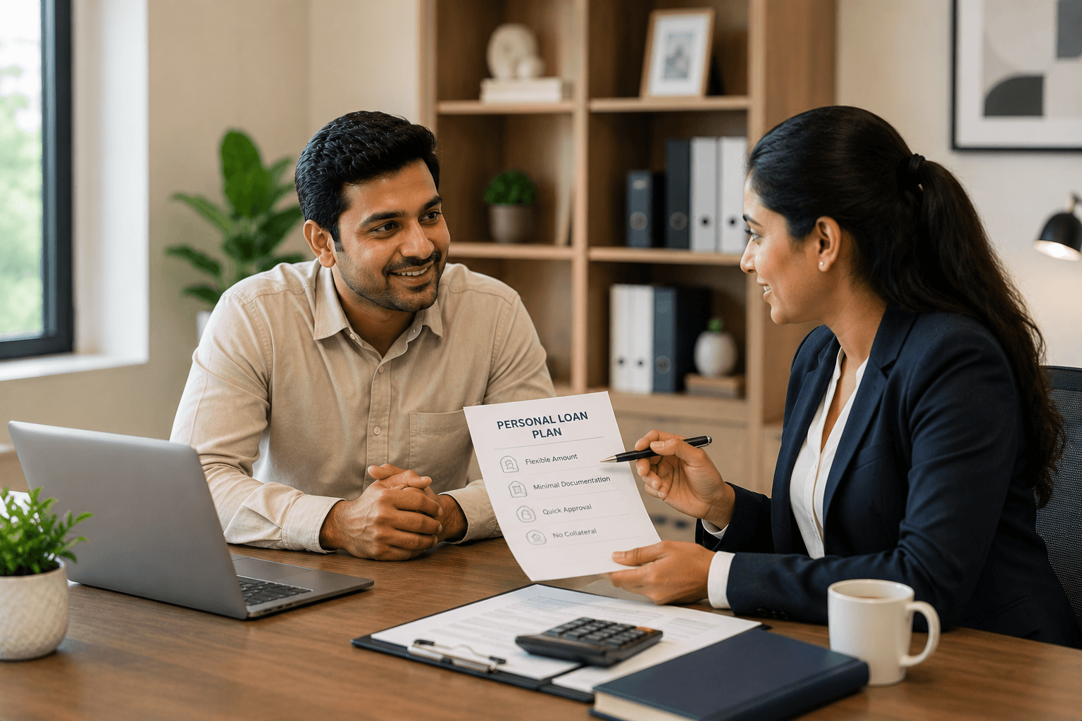 A Sidhvik FinSol advisor discussing a personal loan plan with a customer